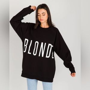EUC Brunette the Label Oversized “BLONDE” Big Sister Sweater